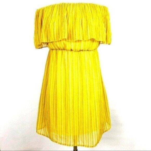 Everly by Anthropologie | Yellow Strapless Tunic Dress Size Medium - Picture 1 of 8